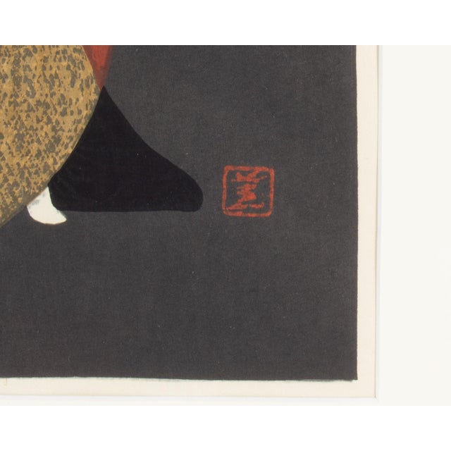 “Dancing Figure” Japanese Woodblock Print by Kaoru Kawano For Sale - Image 4 of 7