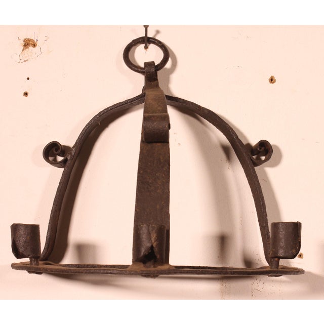 Medieval-Style Wrought Iron Wall Sconces, 1970s, Set of 2 For Sale - Image 3 of 8
