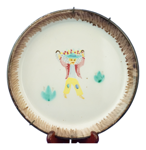 Musa Roma Majolica Ceramic Plate with Airbrush Decoration, 1900s
