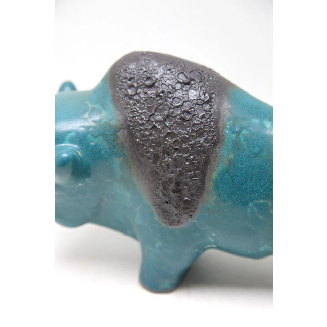Blue Buffalo Figurine by Otto Gerharz for Otto Keramiek For Sale - Image 8 of 10