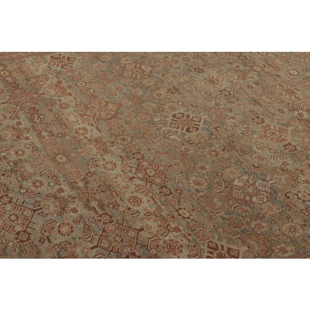 Rug & Kilim Antique Kurdish Rug in Beige–Brown, Geometric Field and Borders - Rug & Kilim For Sale - Image 4 of 7