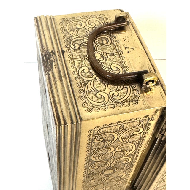 Cast Brass Engraved Brazier Box with Pierced Charcoal Tray, North India For Sale In West Palm - Image 6 of 18