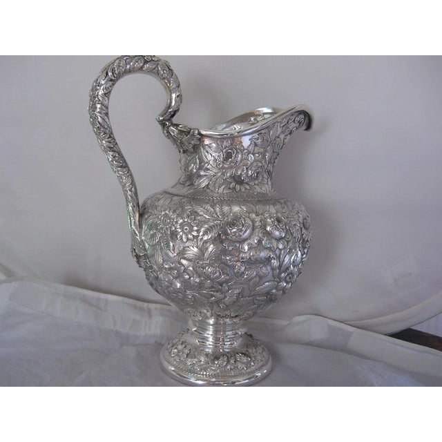 Rare Sterling Silver S Kirk & Son Water Pitcher Repousse no.26F ~No Mono ~41ozt For Sale In Dallas - Image 6 of 18