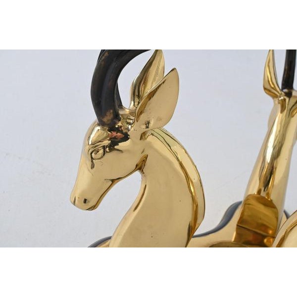Hollywood Regency Coffee Table with Brass Antelope Structure, France, 1970s For Sale - Image 12 of 16