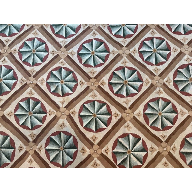 An Antique Panel Design/Geometric French Aubusson Rug For Sale - Image 10 of 11