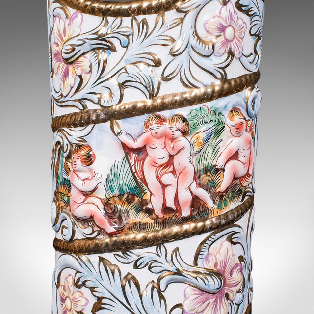 Tall Vintage Stick Stand, Italian, Ceramic, Umbrella Rack, Slimline Vase, c.1960 For Sale - Image 9 of 12