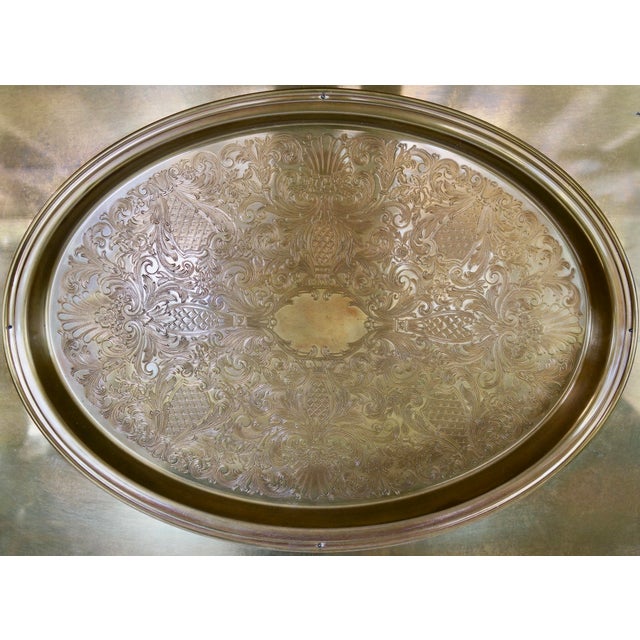 Brass Vintage Mastercraft Brass Wall Mirror For Sale - Image 8 of 10