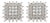 18k White Gold Square Cluster Pear & Round Rose-Cut Diamond Earrings, Pair For Sale