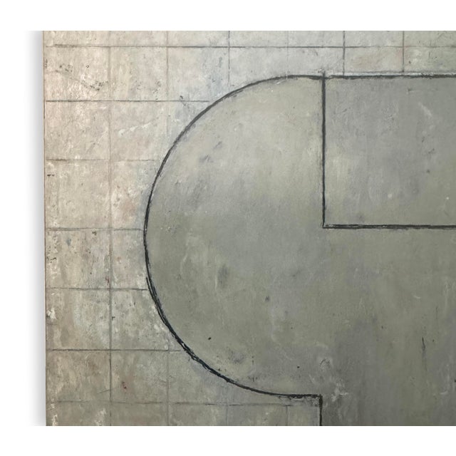 Contemporary Contemporary Geometric Abstract Square Oil Painting-Subtle Textures by Stephen Cimini For Sale - Image 3 of 7