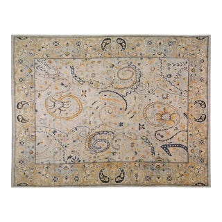 Oushak Hand Knotted Wool Rug, 10'13"x13'5" For Sale