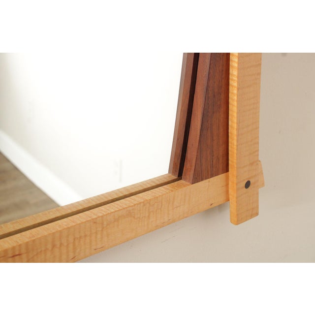 Wood Studio Crafted Maple and Walnut Wall Mirror For Sale - Image 7 of 12