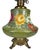 Vintage French Floral Glass Hurricane Table Lamp For Sale - Image 4 of 10