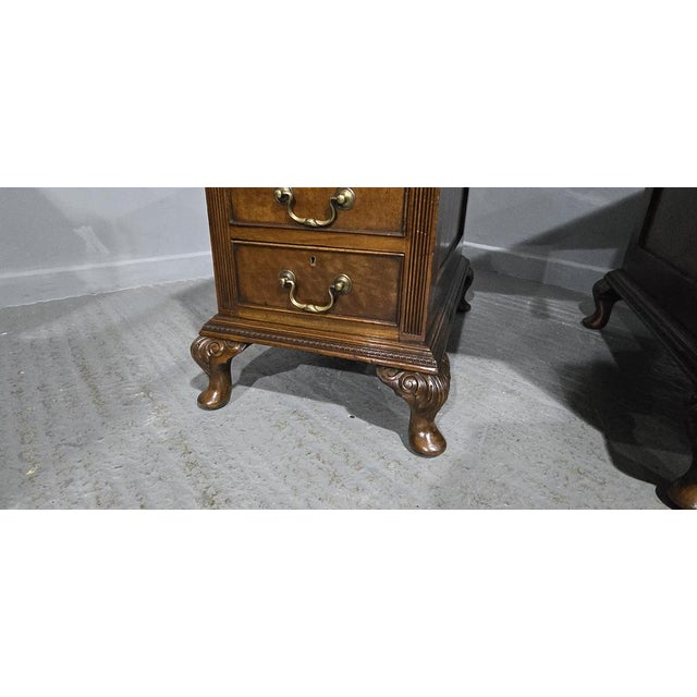 Chippendale Mahogany Pedestal Desk, 1880 For Sale - Image 6 of 18