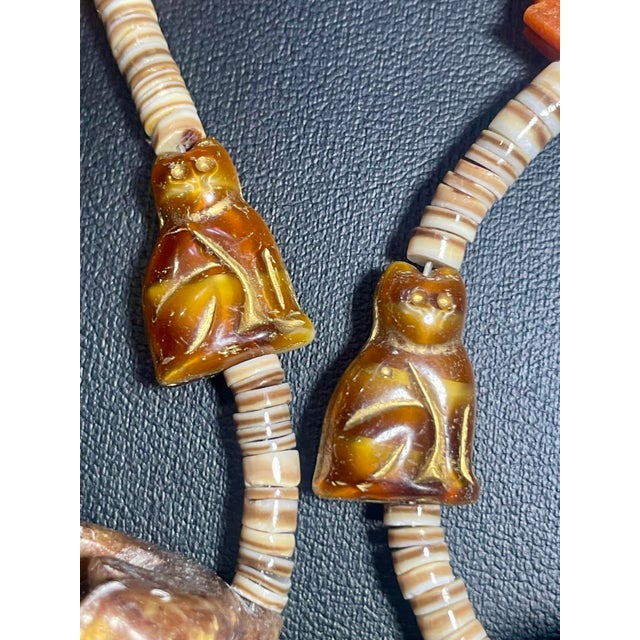 Native American Navajo Magnificent Carved Stone Animal Fetish Style Necklace For Sale - Image 3 of 7