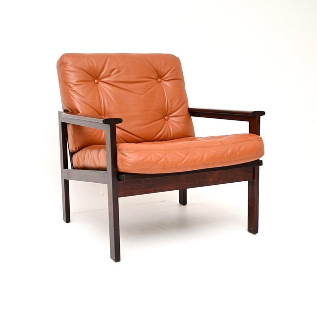 Danish Capella Lounge Chair in Leather by Illum Wikkelso for Niels Eilersen, 1960 For Sale - Image 11 of 11