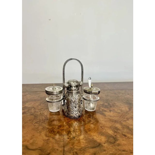 Antique Victorian Silver Plated Novelty Cruet, 1871, Set of 3 For Sale - Image 10 of 10