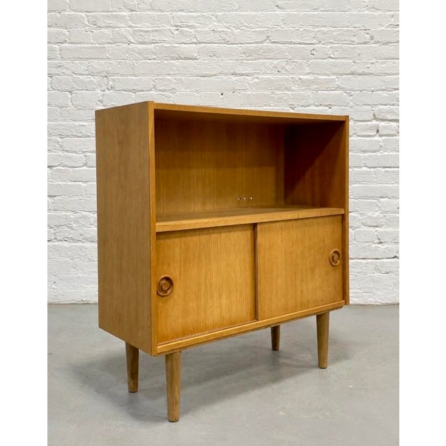 Mid Century Modern Oak Bookcase | Danish MCM Storage Cabinet, C. 1960’s For Sale - Image 4 of 14