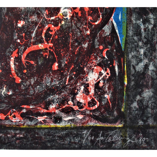 Printmaking Materials Alejandro Colunga, Payaso, Blue,Red and Yellow, 1980. The complete suite of 3 original lithographs. For Sale - Image 7 of 10