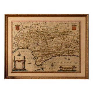 Blaeu Andalusia Map, 1642 For Sale