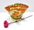 Postmodern Vintage Italian Green and Orange Murano Glass Vase from Fratelli Toso, 1980s For Sale - Image 3 of 13