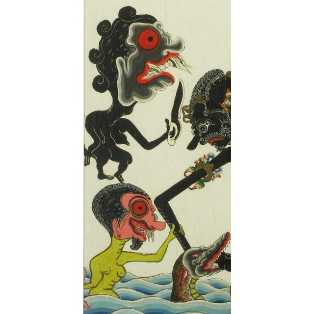 1960s Acrylic & Ink Painting Depicting the Javavnese Art of Waylan Kulit For Sale - Image 5 of 8