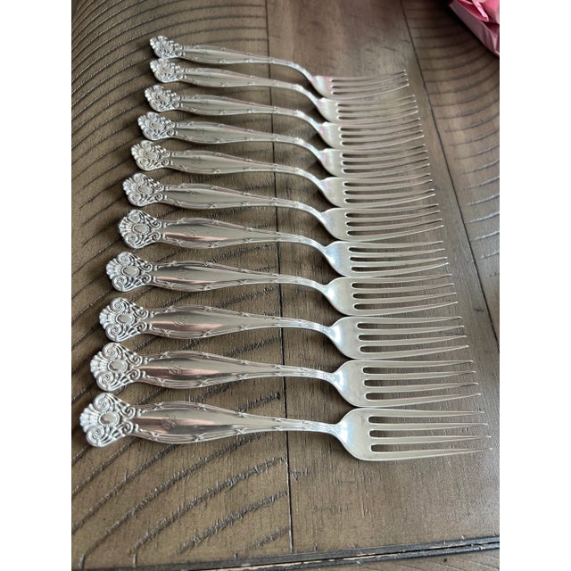 Antique Towle Sterling Silver Dinner Forks Set of (11). Matching "Empire" Pattern pat. 1894. Each piece has “R”monogrammed...