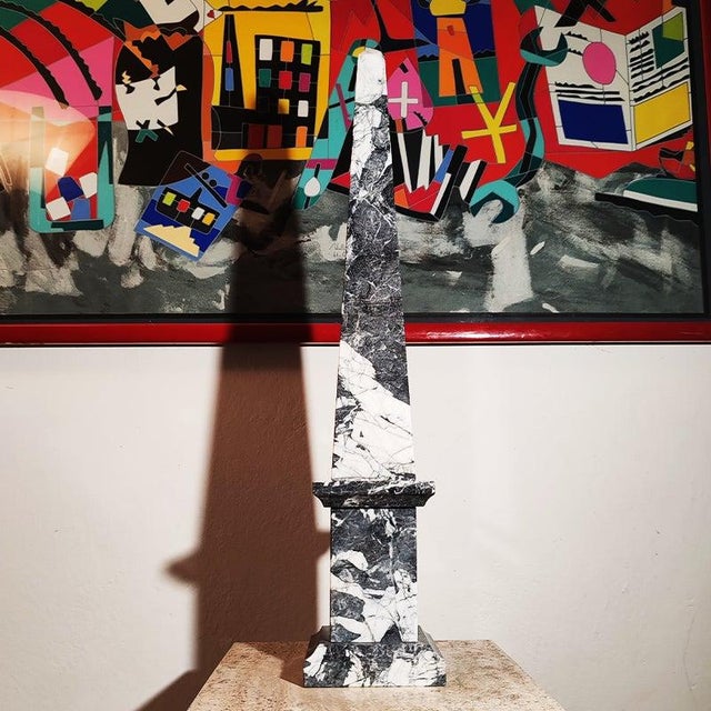 Large Obelisk in Black Marble of Aquitaine, Italy, 1960s For Sale - Image 4 of 10