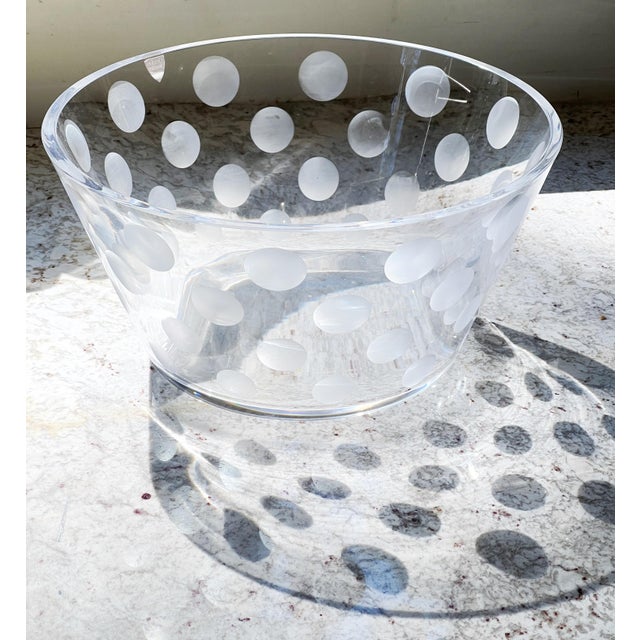 Large Swedish Art Crystal Bowl by Artist Anne Nilsson for