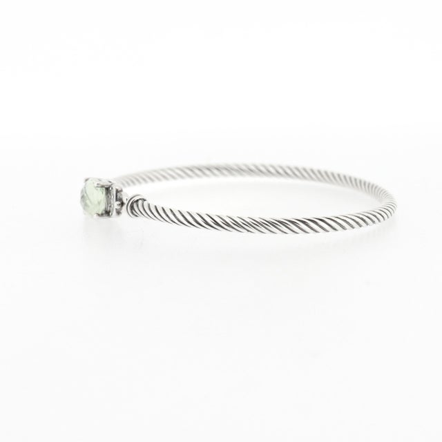 David Yurman Sterling Silver, Prasiolite, & Diamond 3mm Wheaton Bracelet For Sale In Philadelphia - Image 6 of 14