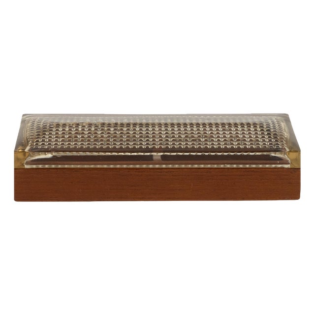 Mid-Century Rectangular Box in Wood and Glass, Italy, 1960s For Sale