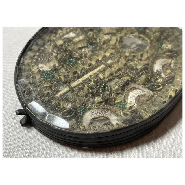 Rare Antique Handmade Catholic 7 Saint Jesus Relic Reliquary Box Sculpture For Sale - Image 10 of 18