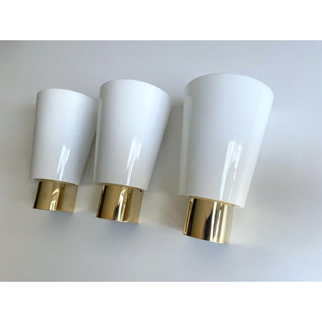 Vintage Gilded Glass Sconces from Limburg, Set of 3 For Sale - Image 10 of 13