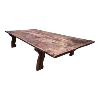 Mid 20th Century Large Reclaimed Wood Coffee Table For Sale