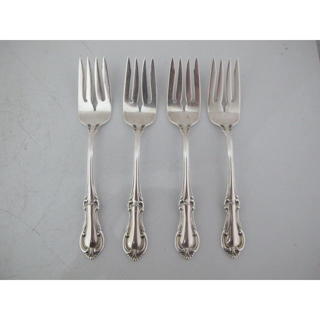 Silver International Sterling Silver Joan of Arc 6 1/8" Salad Fork Set of 4 For Sale - Image 8 of 8