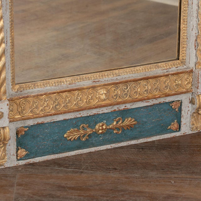 19th Century Swedish Gold Gilt Trumeau Mirror With Griffins and Lion Heads For Sale - Image 10 of 12