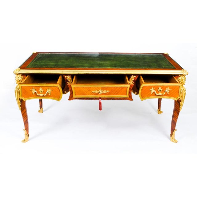 19th Century French Louis Revival Ormolu Bureau Plat Desk For Sale - Image 10 of 18