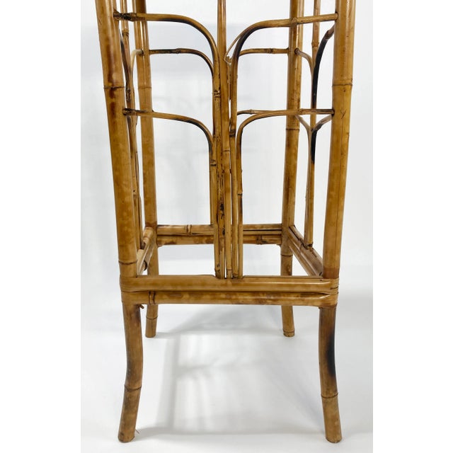 Wood Vintage Scorched Bamboo Plant Stand For Sale - Image 7 of 7
