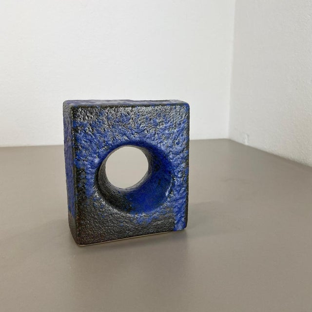 Brutalist Brutalist Cubic Hole Pottery Vase from Piet Vest Ceramics, 1970s For Sale - Image 3 of 18
