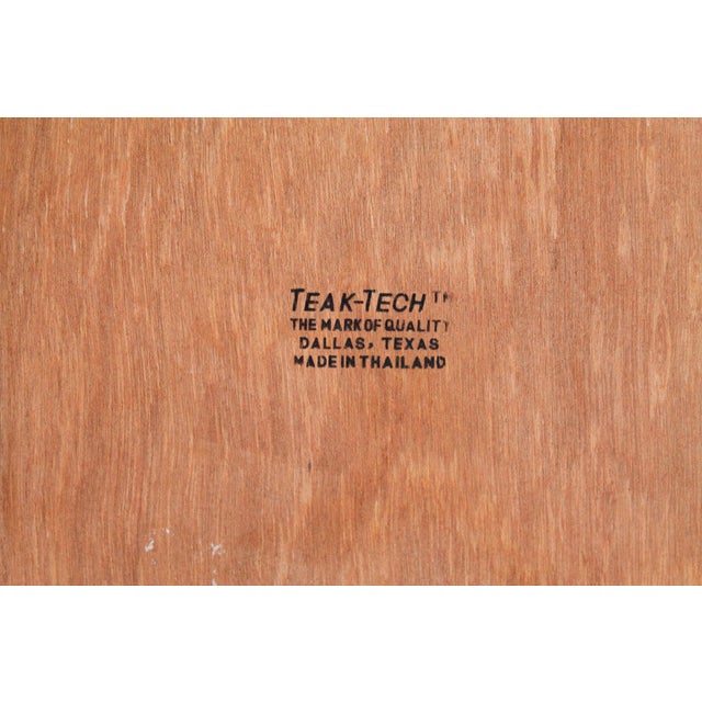 1970s Teak Wood Tambour Organizer Box For Sale - Image 10 of 10