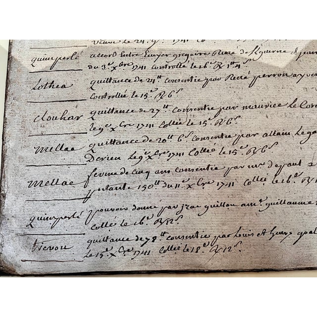 Antique 1700s Framed French Chateau Property Transaction Documents - A Pair For Sale - Image 15 of 18