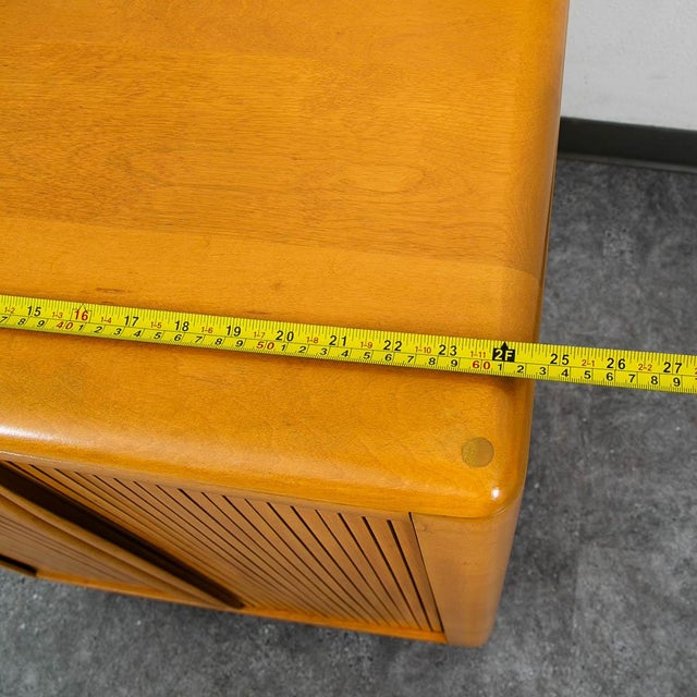 Mid Century Modern Cabinet Heywood Wakefield Tambour Utility Case Champagne, Attributed For Sale - Image 9 of 10