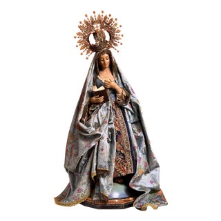 Our Lady of Sorrows Head and Legs with Silver Crown, 19th Century For Sale
