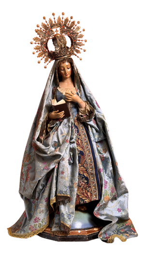 Our Lady of Sorrows Head and Legs with Silver Crown, 19th Century
