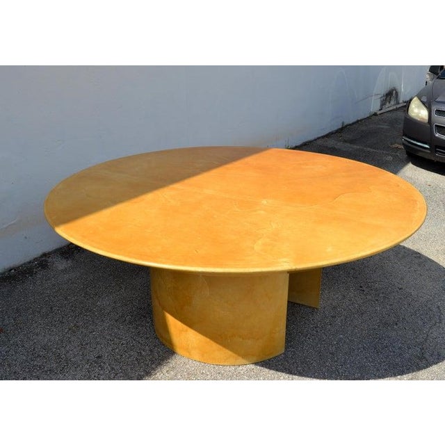 Karl Spring Mid-Century Modern Lacquered Goat Skin Dining, Conference Table 70s For Sale - Image 14 of 14