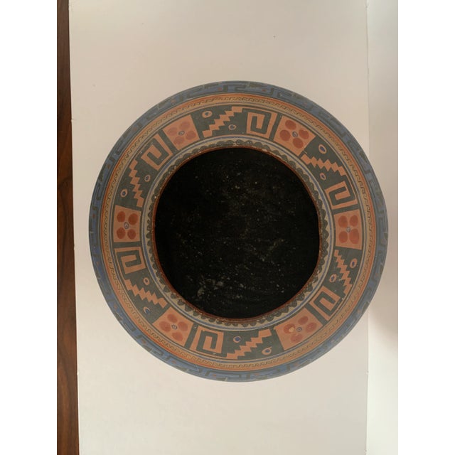 Mexican Hand Painted Mexican Vessel For Sale - Image 3 of 5