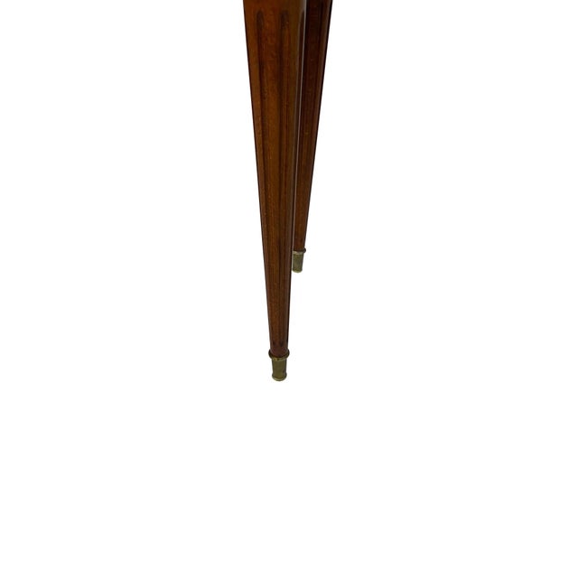 Early 20th Century Louis XVI Style End or Bedroom Side Tables with Marble and Brass Gallery Tops - A Pair For Sale - Image 12 of 18