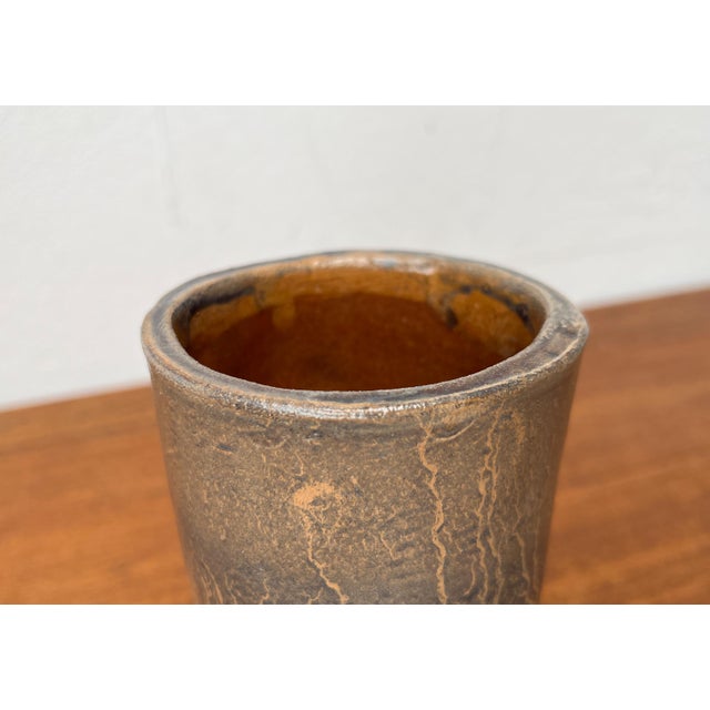 Vintage German Brutalist Studio Pottery Vase, 1979 For Sale - Image 15 of 16