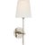 Thomas O'Brien for Visual Comfort Signature Bryant Sconce in Polished Nickel with Linen Shade For Sale