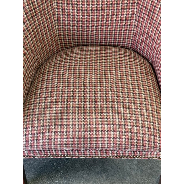 Late 20th Century Houndstooth Upholstered Wingback Chair by Hickory White For Sale - Image 10 of 12