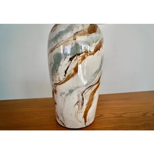 Ceramic 1970's Mid-Century Modern Glazed Ceramic Table Lamp For Sale - Image 7 of 13